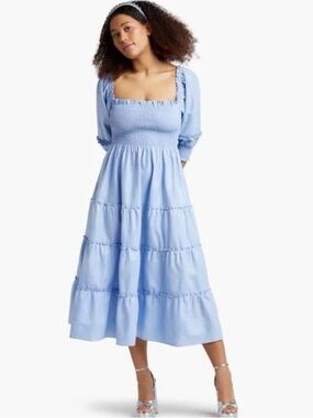 Hill House Nesli Nap Dress light Blue sparkly Sz S